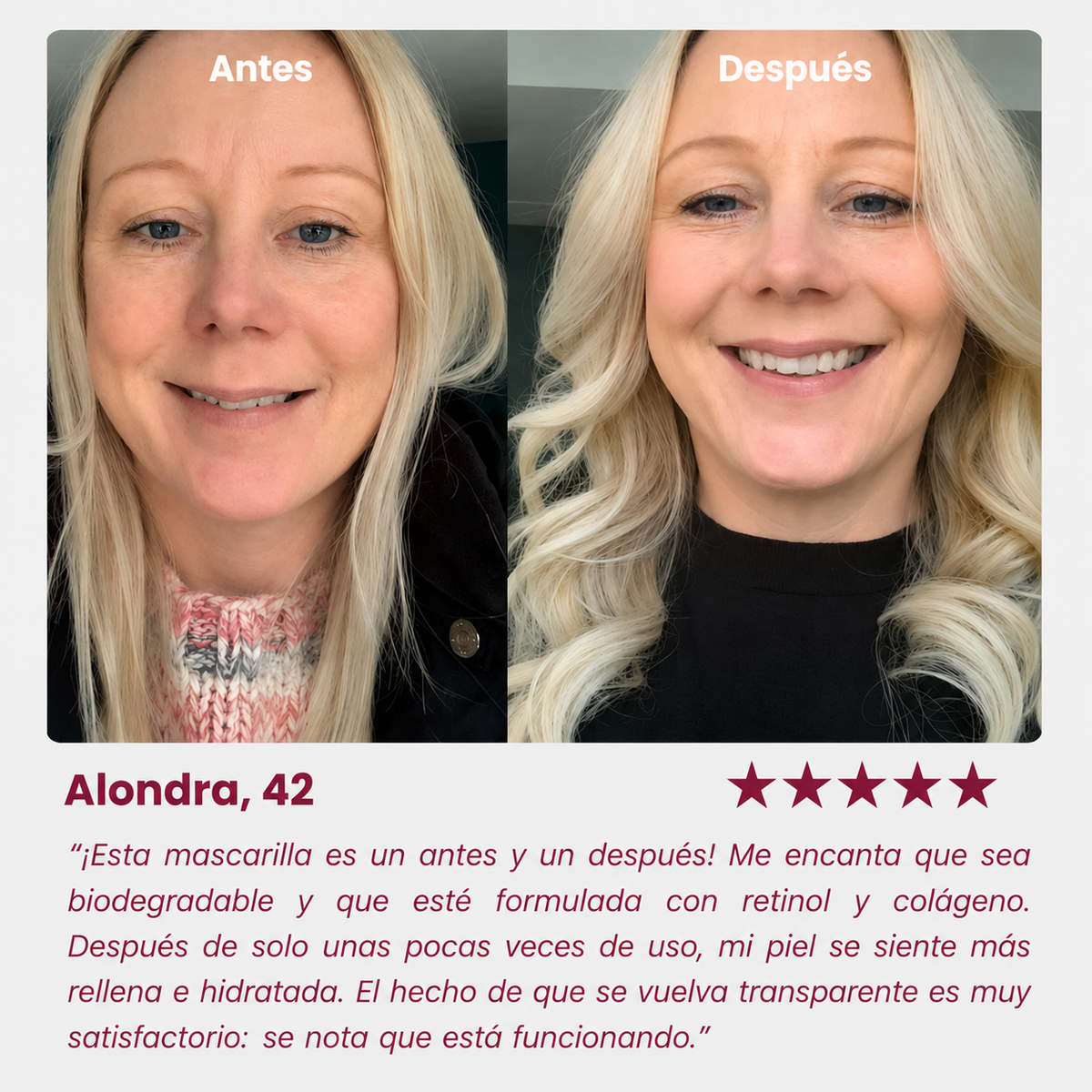 Mascarilla Facial de Bio-Colágeno | Reduce Arrugas y Reafirma la Piel